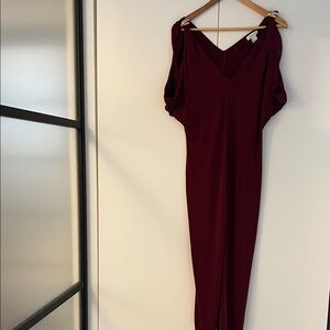 H&M Edition Burgundy V-Neck Dress, M